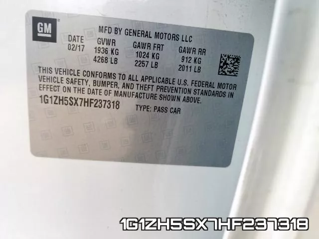 1G1ZH5SX7HF237318 фото 2
