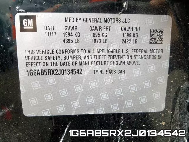 1G6AB5RX2J0134542 фото 2
