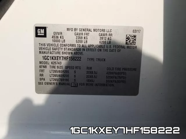 1GC1KXEY7HF158222 фото 2
