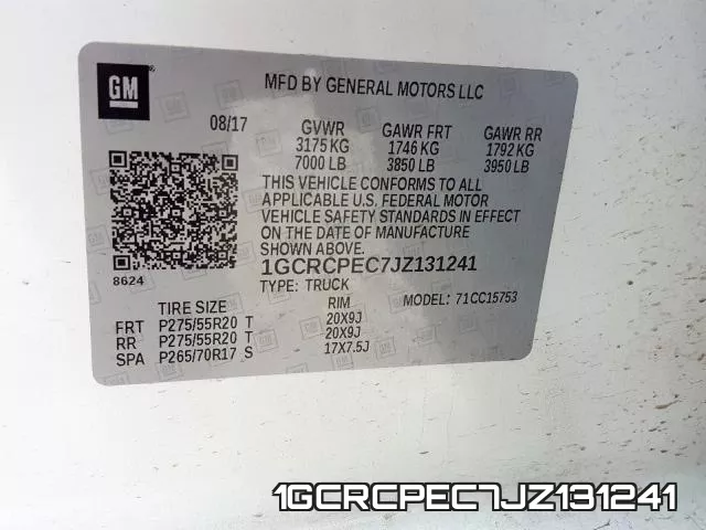 1GCRCPEC7JZ131241 фото 2