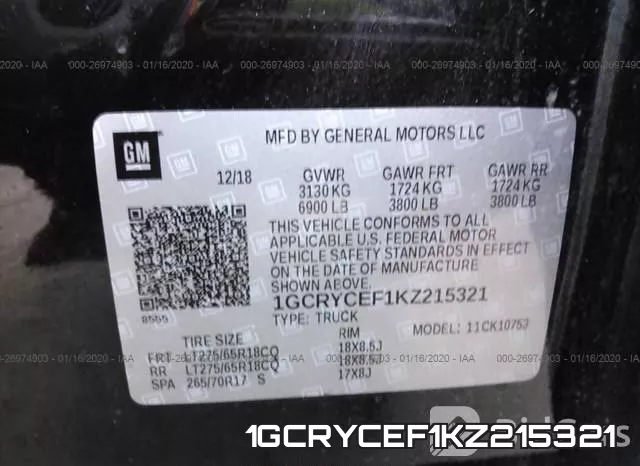 1GCRYCEF1KZ215321 фото 10