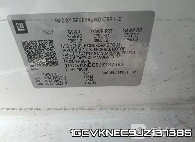 1GCVKNEC9JZ137385 фото 10