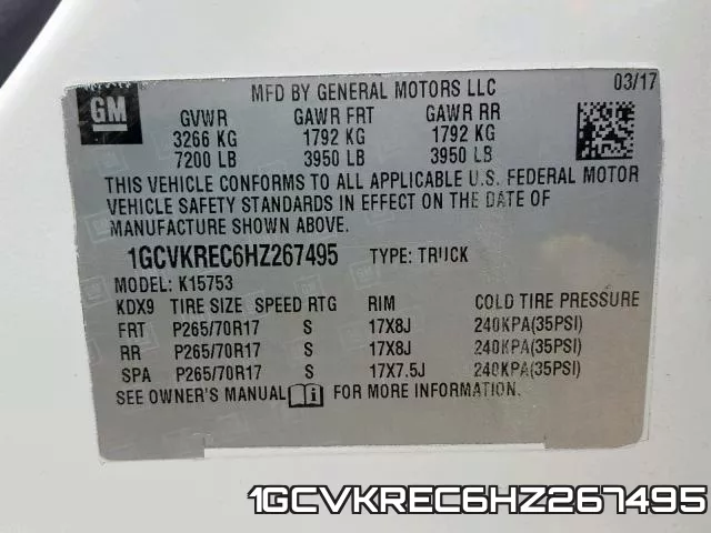 1GCVKREC6HZ267495 фото 2