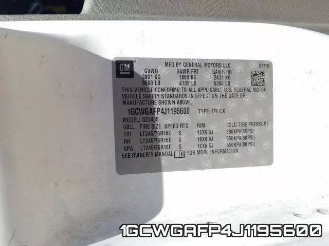 1GCWGAFP4J1195600 фото 2
