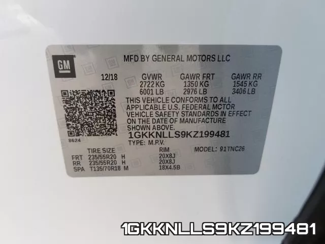 1GKKNLLS9KZ199481 фото 2