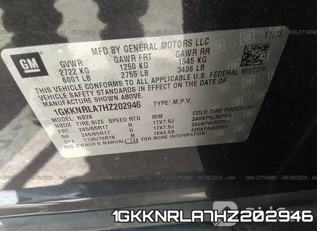 1GKKNRLA7HZ202946 фото 10