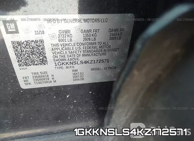 1GKKNSLS4KZ172571 фото 10