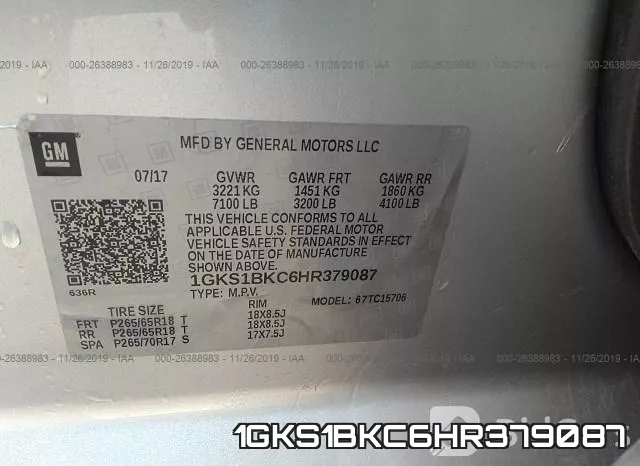 1GKS1BKC6HR379087 фото 10
