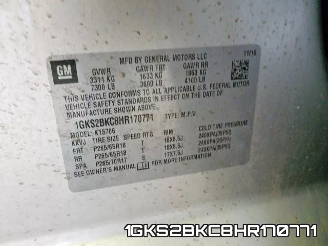1GKS2BKC8HR170771 фото 2