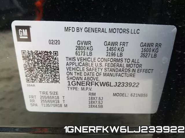 1GNERFKW6LJ233922 фото 2