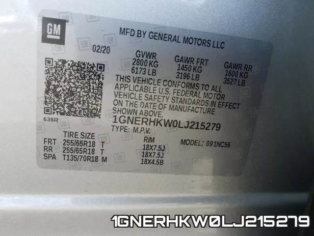 1GNERHKW0LJ215279 фото 2
