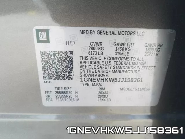 1GNEVHKW5JJ158361 фото 2