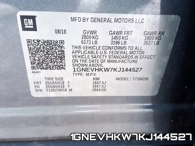 1GNEVHKW7KJ144527 фото 2