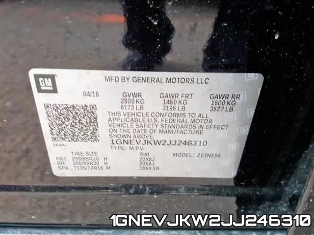1GNEVJKW2JJ246310 фото 2