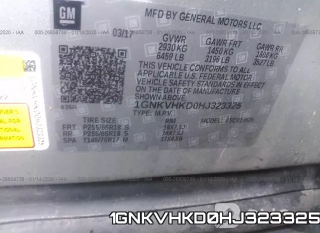 1GNKVHKD0HJ323325 фото 10