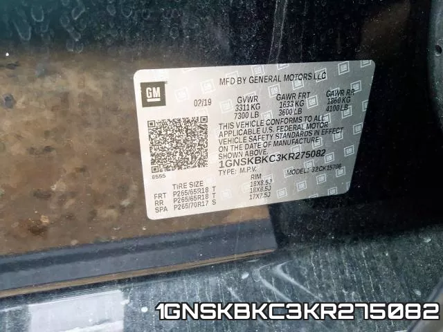 1GNSKBKC3KR275082 фото 2