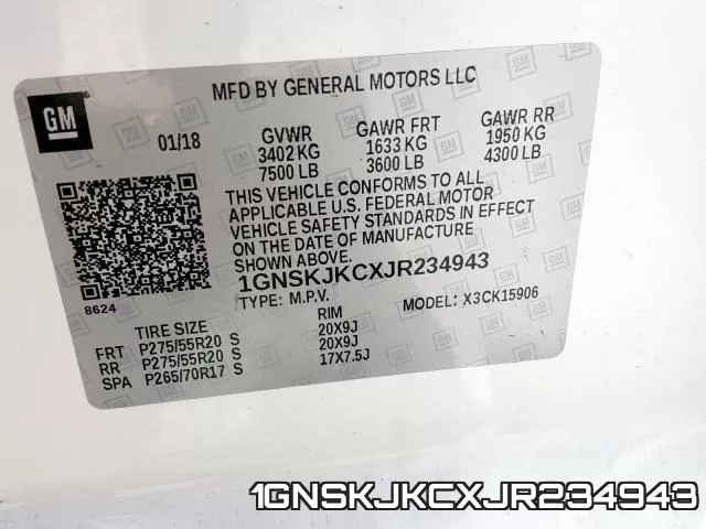 1GNSKJKCXJR234943 фото 2