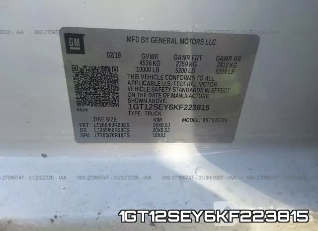 1GT12SEY6KF223815 фото 10