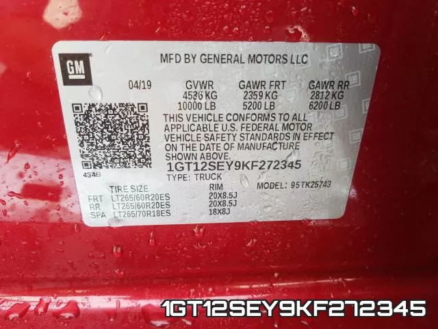 1GT12SEY9KF272345 фото 2