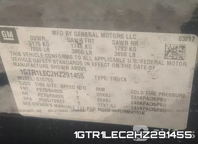 1GTR1LEC2HZ291455 фото 10