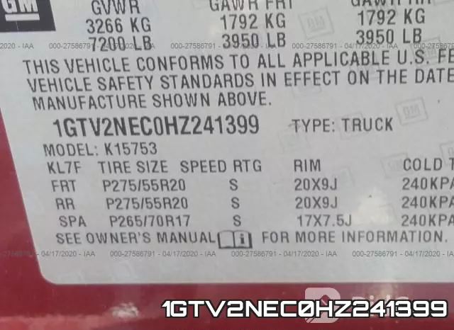 1GTV2NEC0HZ241399 фото 10