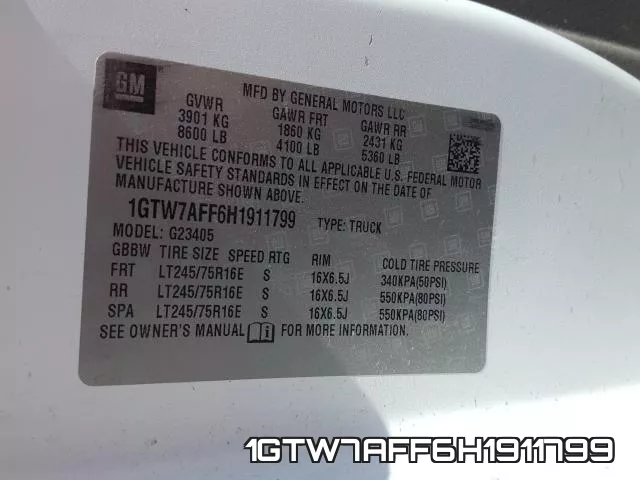 1GTW7AFF6H1911799 фото 2