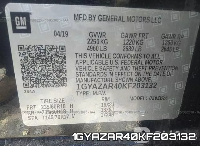 1GYAZAR40KF203132 фото 10