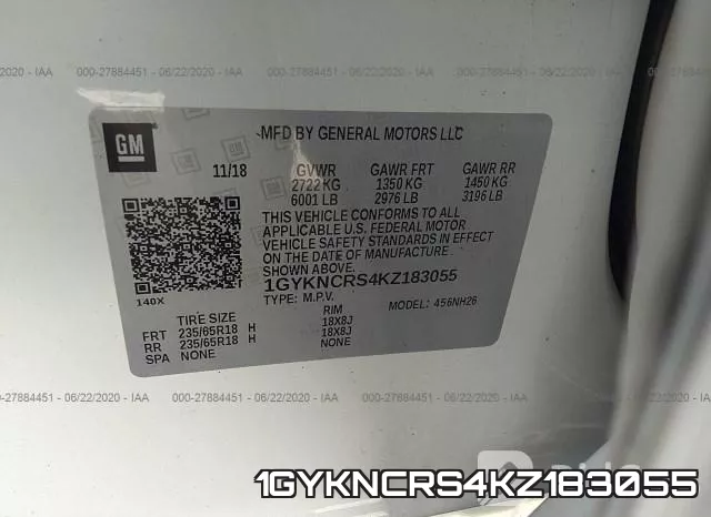 1GYKNCRS4KZ183055 фото 10