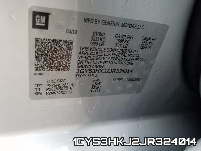 1GYS3HKJ2JR324014 фото 2