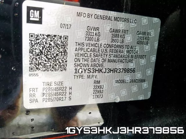 1GYS3HKJ3HR379856 фото 2