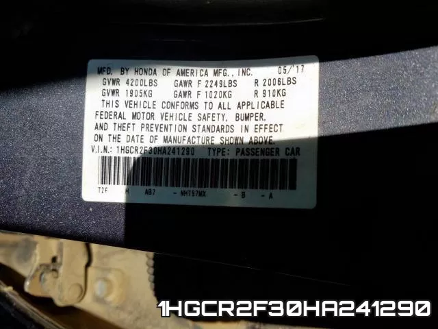 1HGCR2F30HA241290 фото 2