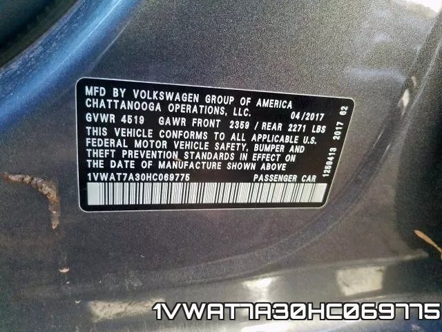 1VWAT7A30HC069775 фото 2