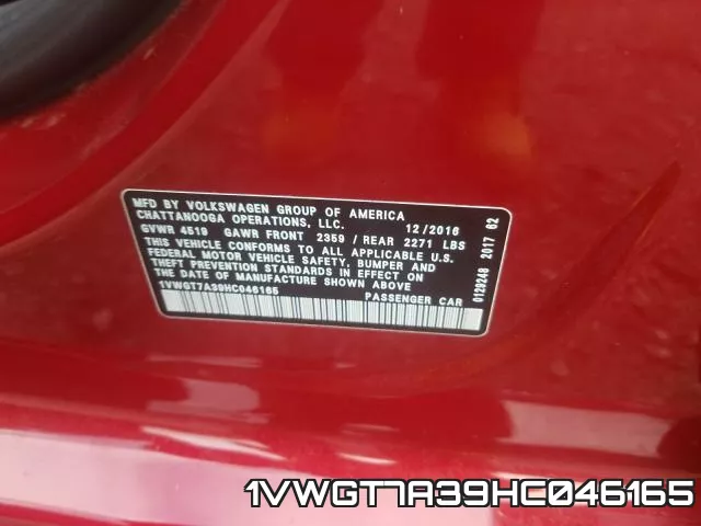 1VWGT7A39HC046165 фото 2