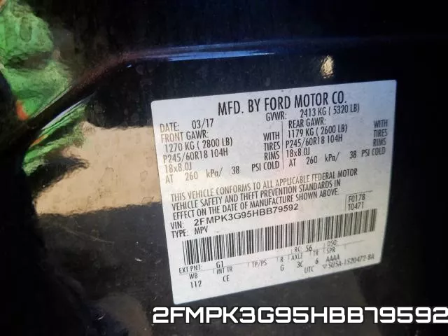 2FMPK3G95HBB79592 фото 2