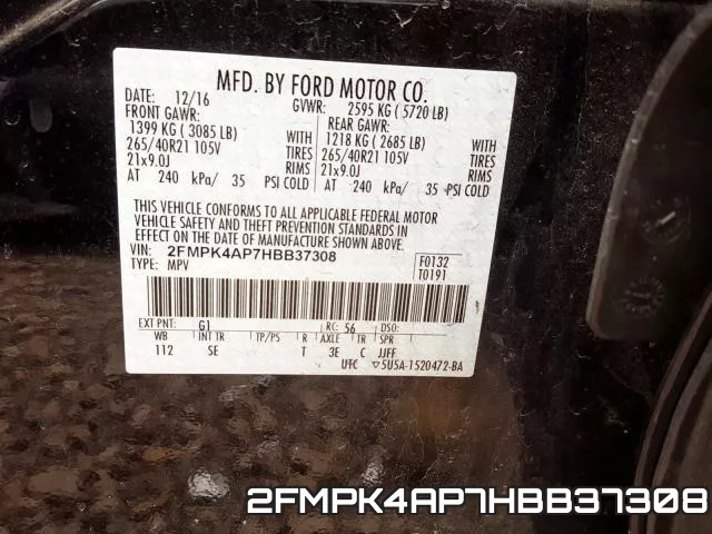 2FMPK4AP7HBB37308 фото 2