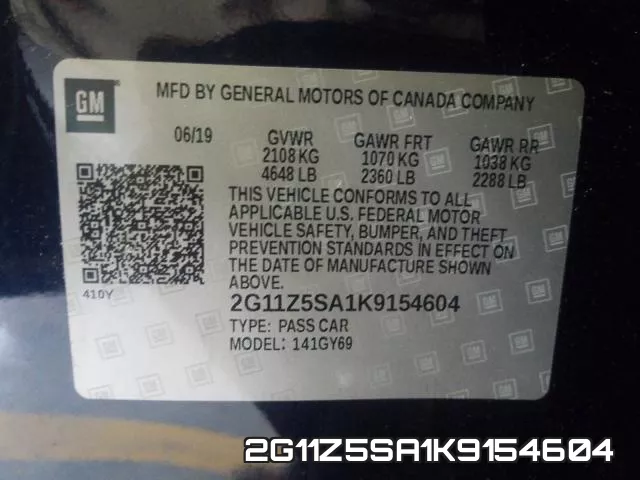 2G11Z5SA1K9154604 фото 2