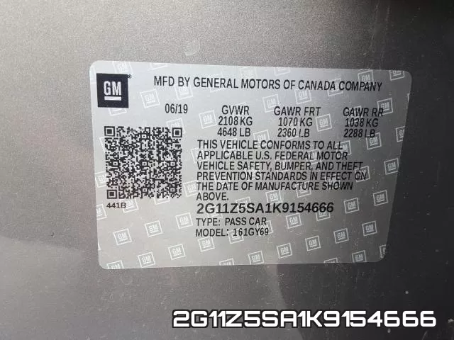 2G11Z5SA1K9154666 фото 2