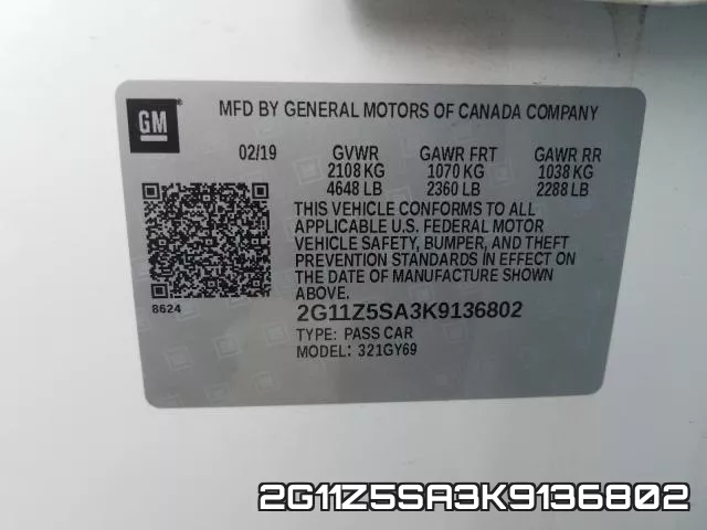 2G11Z5SA3K9136802 фото 2