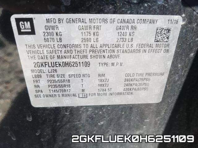 2GKFLUEK0H6251109 фото 2