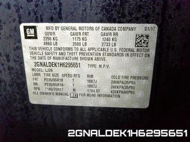 2GNALDEK1H6295651 фото 2