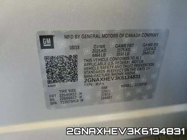 2GNAXHEV3K6134831 фото 2