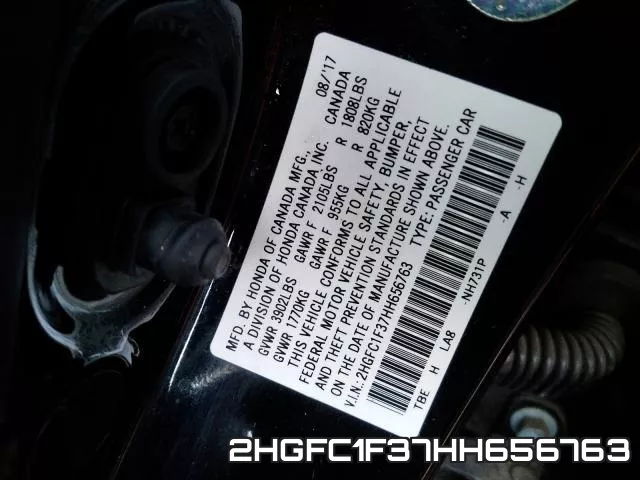 2HGFC1F37HH656763 фото 2