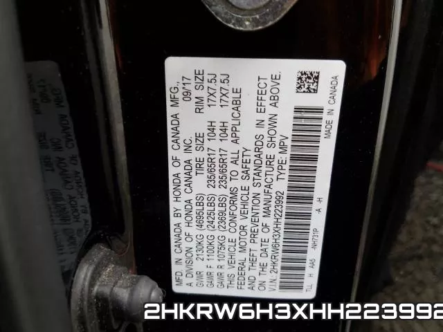 2HKRW6H3XHH223992 фото 2