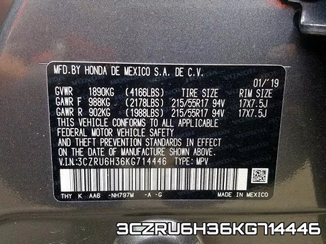 3CZRU6H36KG714446 фото 2