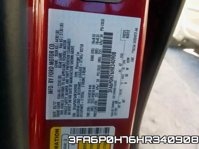 3FA6P0H76HR340908 фото 2