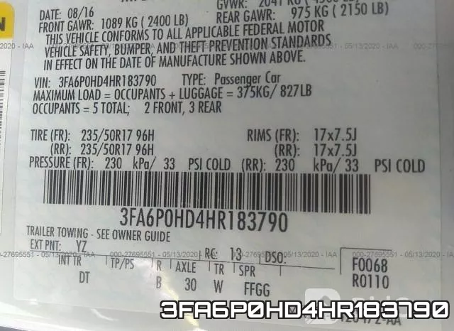 3FA6P0HD4HR183790 фото 10
