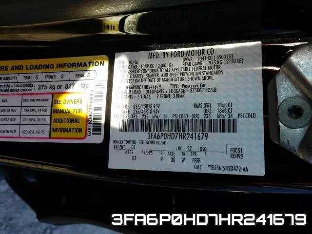 3FA6P0HD7HR241679 фото 2
