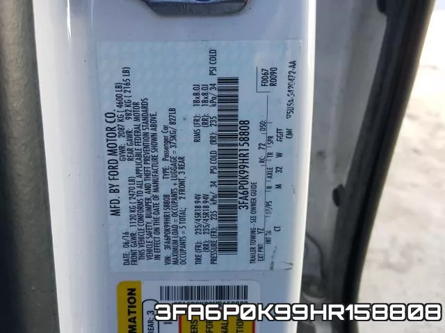 3FA6P0K99HR158808 фото 2