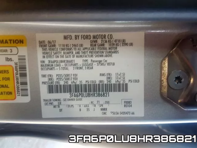 3FA6P0LU8HR386821 фото 2