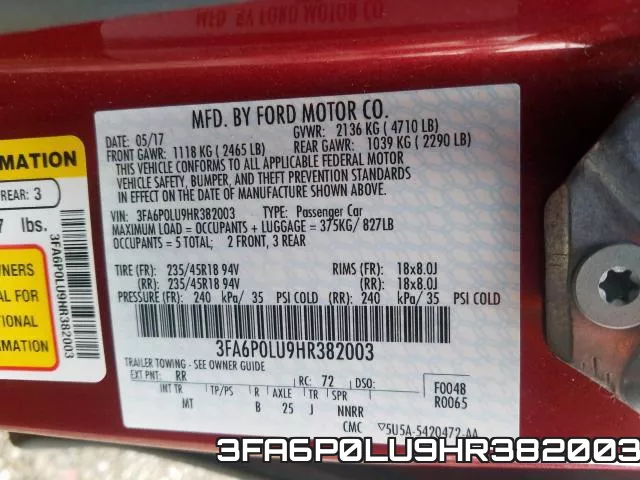 3FA6P0LU9HR382003 фото 2
